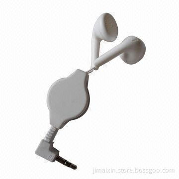 Retractable earphone with CE and FCC marks